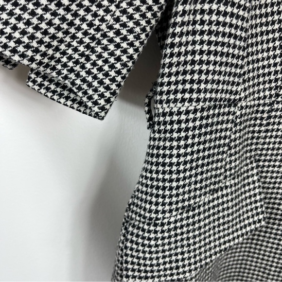 L.K. Bennett Nina Houndstooth Heart Midi Dress Size 14 Two Tone Black White - Picture 10 of 11